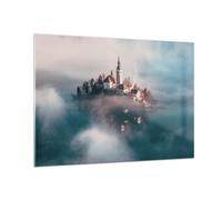 Quadro su Vetro 100x70cm Alpi Bled Chiesa Stampe Immagini Quadri Moderni Murale