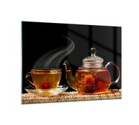 Quadro su Vetro 100x70cm Asia tè sapore piatto Stampe Immagini Moderni Murale