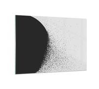 Quadro su Vetro 100x70cm Astrazione Bianco E Nero Geometria Stampe Murale