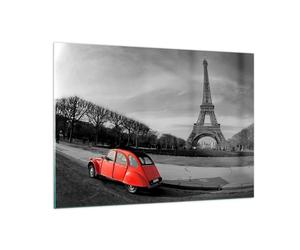 Quadro su Vetro 100x70cm Automobile Eiffle cultura architettura Stampe Murale