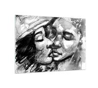 Quadro su Vetro 100x70cm Baci Amore Amanti Stampe Immagini Quadri Moderni Murale