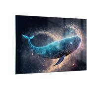 Quadro su Vetro 100x70cm Balena Magia Fantastico Stampe Immagini Moderni Murale