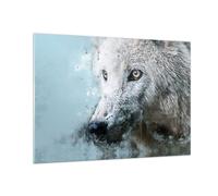 Quadro su Vetro 100x70cm Bianco il lupo foto Stampe Immagini Moderni Murale