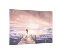 Quadro su Vetro 100x70cm Bridge Donna Le Stelle Stampe Immagini Moderni Murale