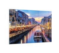 Quadro su Vetro 100x70cm Canale Grande Serata Stampe Immagini Moderni Murale