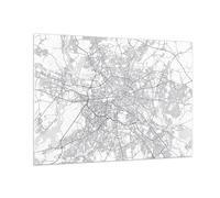 Quadro su Vetro 100x70cm Città mappa Berlino Stampe Immagini Moderni Murale