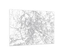 Quadro su Vetro 100x70cm Città Mappa Roma Stampe Immagini Quadri Moderni Murale