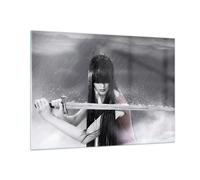 Quadro su Vetro 100x70cm Donna aggressione spada Stampe Immagini Moderni Murale
