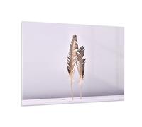 Quadro su Vetro 100x70cm Due piume lilla Stampe Immagini Quadri Moderni Murale