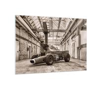 Quadro su Vetro 100x70cm Formula 1 Corsa Retro Stampe Immagini Moderni Murale