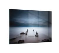 Quadro su Vetro 100x70cm Frangiflutti Nebbia Notte Stampe Moderni Murale