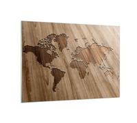 Quadro su Vetro 100x70cm geografia globo mappa Stampe Immagini Moderni Murale