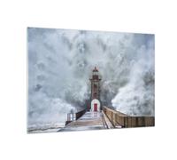 Quadro su Vetro 100x70cm Lanterna Mare Tempesta Stampe Immagini Moderni Murale