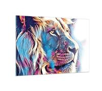 Quadro su Vetro 100x70cm Leone criniera fiaba Stampe Immagini Moderni Murale