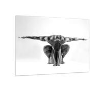 Quadro su Vetro 100x70cm Modello corpo muscoli tatuaggio Stampe Moderni Murale