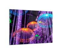 Quadro su Vetro 100x70cm Neon Luci Luminanza Stampe Immagini Moderni Murale