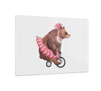 Quadro su Vetro 100x70cm Orso Circo Da Ragazzina Stampe Immagini Moderni Murale