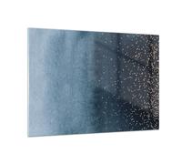 Quadro su Vetro 100x70cm Sfondo blu dorato Stampe Immagini Quadri Moderni Murale