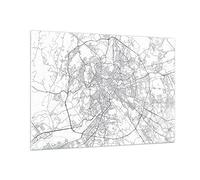 Quadro su Vetro 100x70cm Stampe da Parete in Vetro Città Mappa Roma Grandi Decorazione Murale Camera da Letto Cucina 1 pezzo Quadri Moderni Soggiorno Grafica Immagini Wall Art GAA100x70-4682