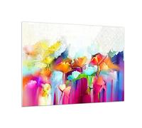 Quadro su Vetro 100x70cm Stampe da Parete in Vetro fiori prato estate Grandi Decorazione Murale Camera da Letto Cucina 1 pezzo Quadri Moderni Soggiorno Grafica Immagini Wall Art GAA100x70-4095
