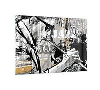 Quadro su Vetro 100x70cm Stampe da Parete in Vetro jazz musica musicista Grandi Decorazione Murale Camera da Letto Cucina 1 pezzo Quadri Moderni Soggiorno Grafica Immagini Wall Art GAA100x70-3792