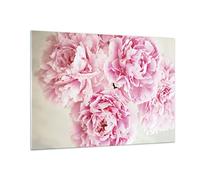 Quadro su Vetro 100x70cm Peonie bouquet fiori Stampe Immagini Moderni Murale