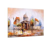 Quadro su Vetro 100x70cm Vernice Architettura Eiffle torre Stampe Moderni Murale