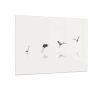 Quadro su Vetro 100x70cm Volo uccello airone Stampe Immagini Moderni Murale