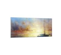 Quadro su Vetro 120x50cm Barca a vela Ovest Il Sole Stampe Moderni Murale