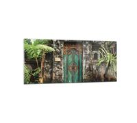 Quadro su Vetro 120x50cm Cancello Porta Verde Stampe Immagini Moderni Murale