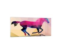 Quadro su Vetro 120x50cm Cavallo animali geometria diamante Stampe Murale