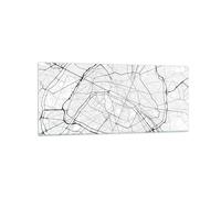 Quadro su Vetro 120x50cm Città mappa Parigi Stampe Immagini Moderni Murale