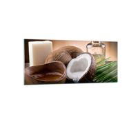 Quadro su Vetro 120x50cm Cocco olio sapone palma Stampe Immagini Moderni Murale