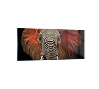 Quadro su Vetro 120x50cm Elefante rosso orecchie Stampe Immagini Moderni Murale