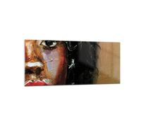 Quadro su Vetro 120x50cm Impasto Ritratto Africano Stampe Moderni Murale