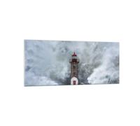 Quadro su Vetro 120x50cm Lanterna Mare Tempesta Stampe Immagini Moderni Murale
