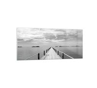 Quadro su Vetro 120x50cm Legno ponte mare Stampe Immagini Quadri Moderni Murale