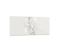 Quadro su Vetro 120x50cm Linea singola uomo donna Stampe Immagini Moderni Murale