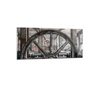 Quadro su Vetro 120x50cm Macchina Industriale Graffiti Stampe Moderni Murale