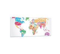 Quadro su Vetro 120x50cm Mappa parole mondo geografia Stampe Moderni Murale