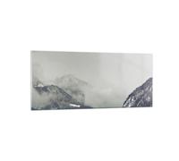 Quadro su Vetro 120x50cm Montagne foreste nebbia Stampe Immagini Moderni Murale