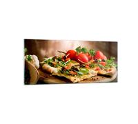 Quadro su Vetro 120x50cm Pizza vegetariano italia cibo Stampe Moderni Murale