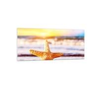 Quadro su Vetro 120x50cm Stella marina Spiaggia sabbia oceano Stampe Murale