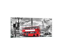 Quadro su Vetro 120x50cm Trafalgar square taxi londra Stampe Moderni Murale