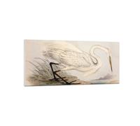 Quadro su Vetro 120x50cm Uccello bianco airone Stampe Immagini Moderni Murale