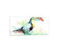 Quadro su Vetro 120x50cm Uccello Tucano la curiosità selvaggio Stampe Murale