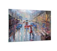 Quadro su Vetro 120x80cm Acrilico Città Pioggia Stampe Immagini Moderni Murale