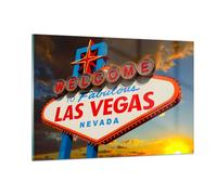 Quadro su Vetro 120x80cm America destinazione las vegas Stampe Moderni Murale