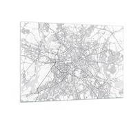 Quadro su Vetro 120x80cm Città mappa Berlino Stampe Immagini Moderni Murale