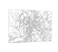 Quadro su Vetro 120x80cm Città Mappa Roma Stampe Immagini Quadri Moderni Murale